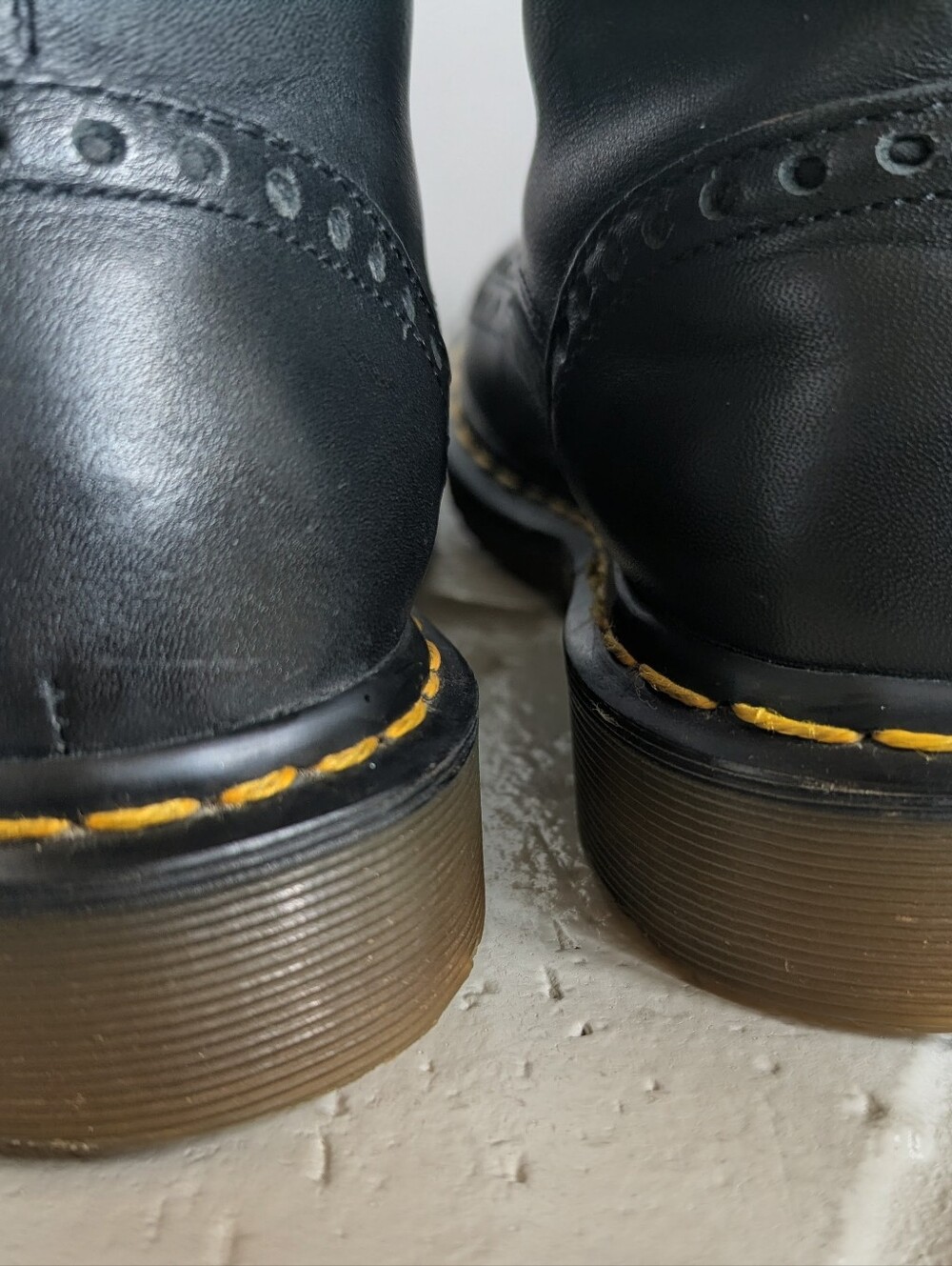 Vtg Dr. Martens 3A36 Wingtip Brogue 8-Eye Boots Sz 7 Made in England Rare Black - Picture 8 of 16